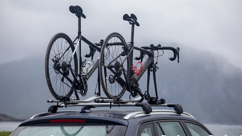 bicycles on car roof rack